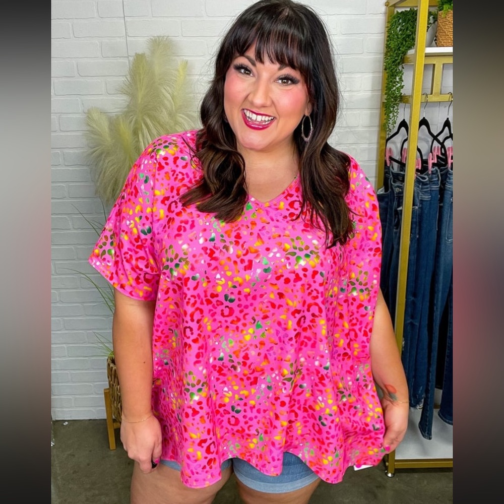 Winnie Multi Leopard Poncho Top